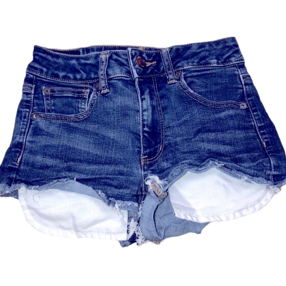 American eagle high rise shortie sz 2 denim shorts - Picture 1 of 5